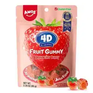 Guminukai AMOS 4D Fruit (Braškių sk.), 65g.