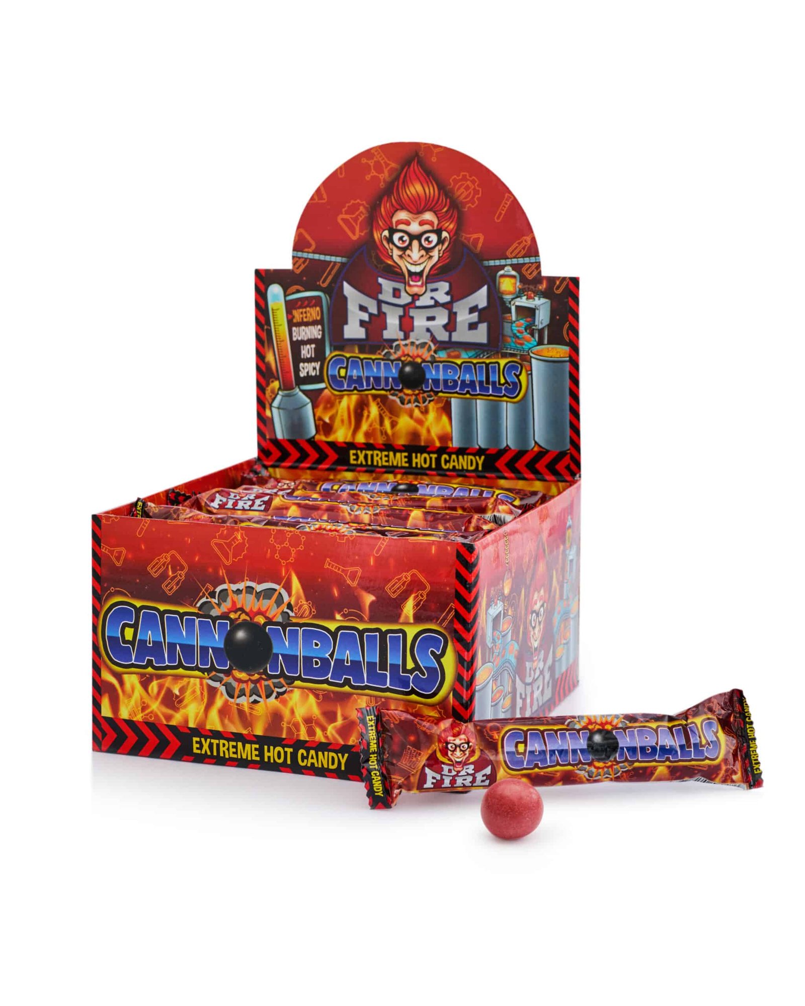 Aštrūs saldainiai DR. FIRE Cannon Balls, 40g