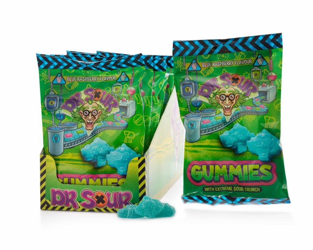 Rūgštūs guminukai DR. SOUR Blue Raspberry, 200g - FinFun