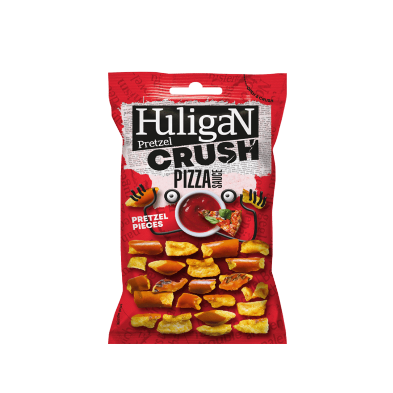 Pretzelių gabaliukai HULIGAN PRETZEL PIECES (PIZZA) 65g