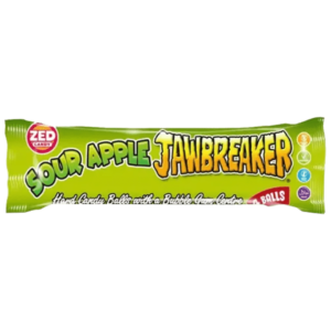 Saldainiai su kramtomąja guma Jawbreaker ZED CANDY (Rūgščių obuolių sk.) 33g