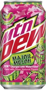 Gazuotas gaivusis gėrimas MOUNTAIN DEW Major Melon 355ml