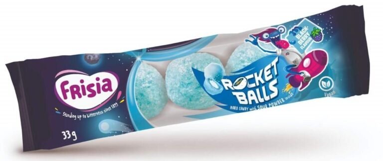 Kramtomi saldainiai FRISIA Rocket Balls Blackberry